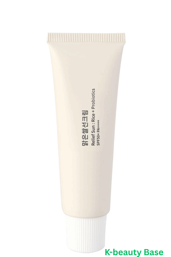 A sunscreen product on light background