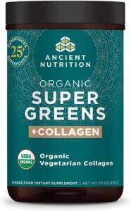 Organic Superfood Powder with Collagen, Made from Real Fruits, Vegetables and Herbs, for Digestive and Energy Support
