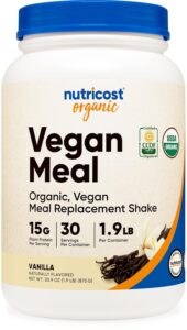 Meal Replacement Shake Powder (Vanilla) - Certified USDA Organic, Vegan, and Gluten Free